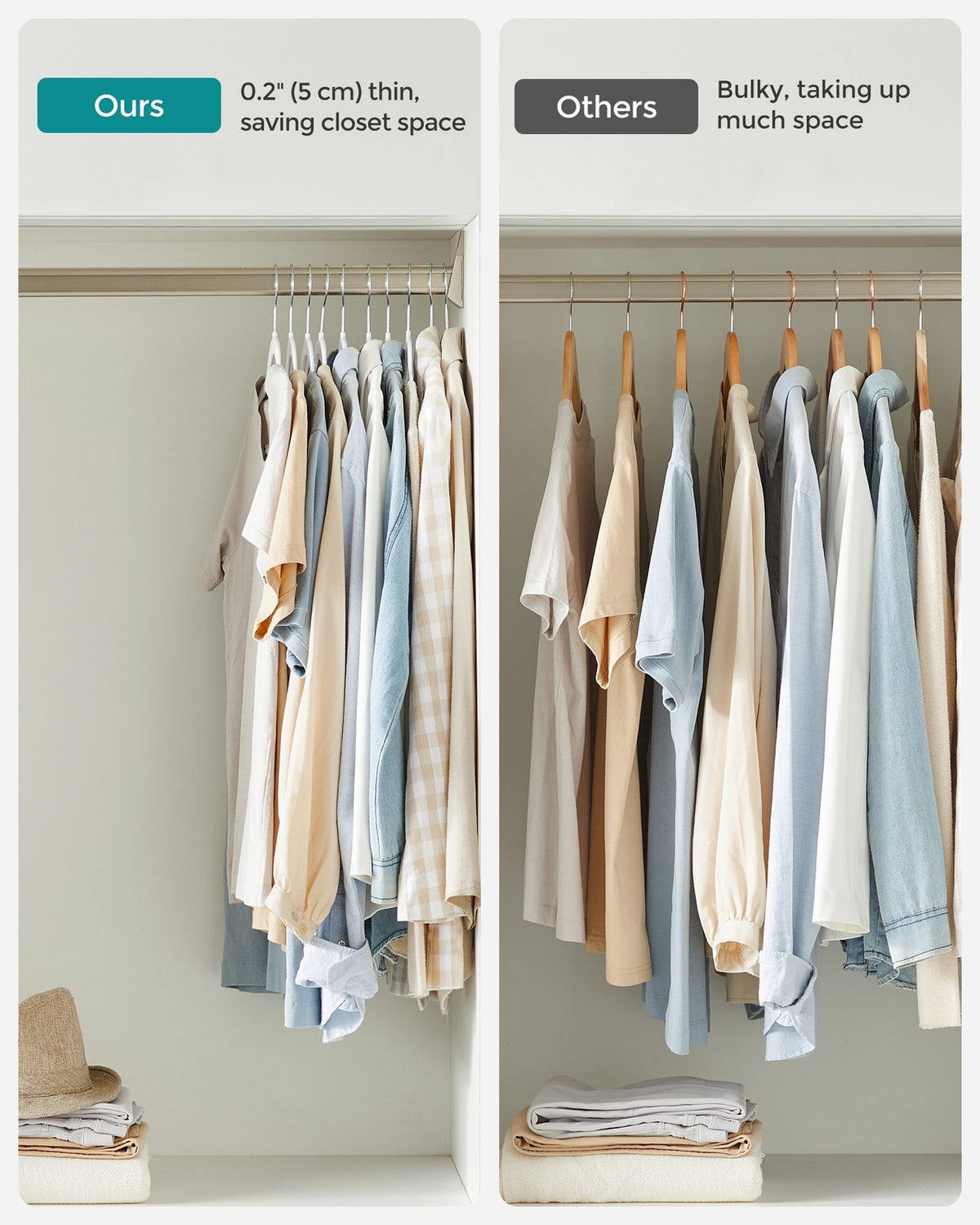 Clothes Hangers - Pack of 30 Plastic Coat Hangers - Space-Saving