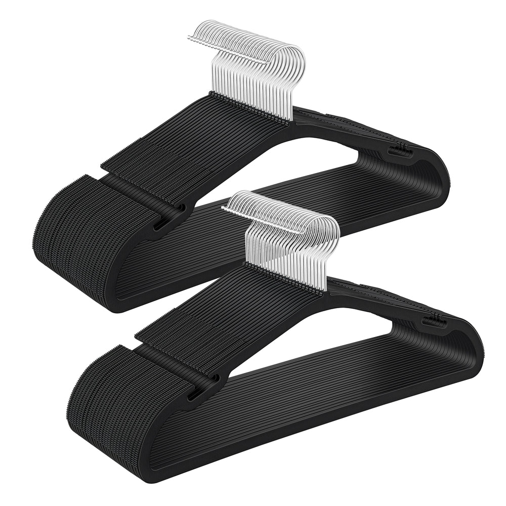 Heavy-Duty Plastic Clothes Hangers 50 Pack - Ink Black