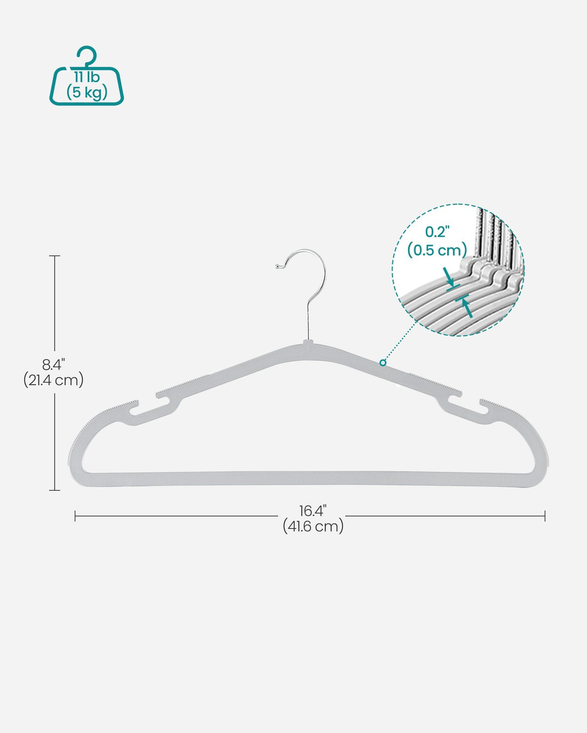 Heavy-Duty Plastic Clothes Hangers - Pack of 50