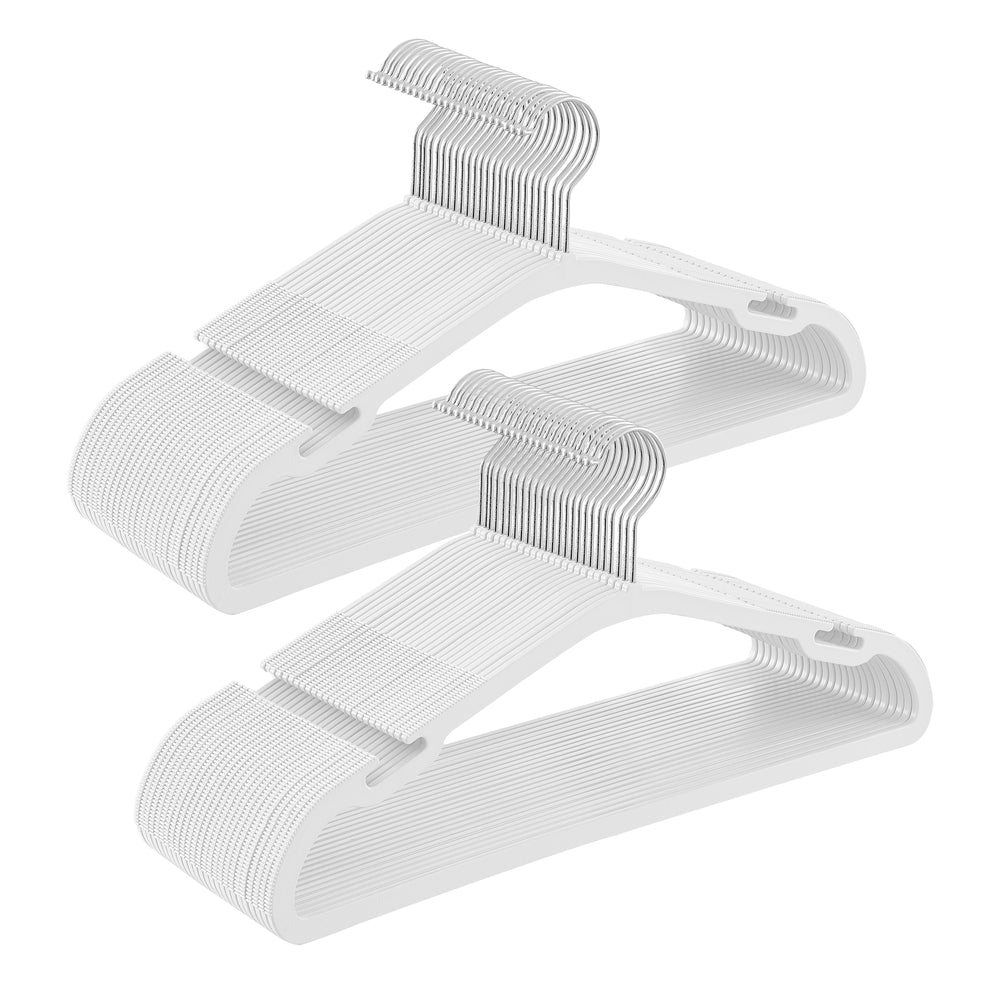 Heavy-Duty Plastic Clothes Hangers 50 Pack - Cloud White