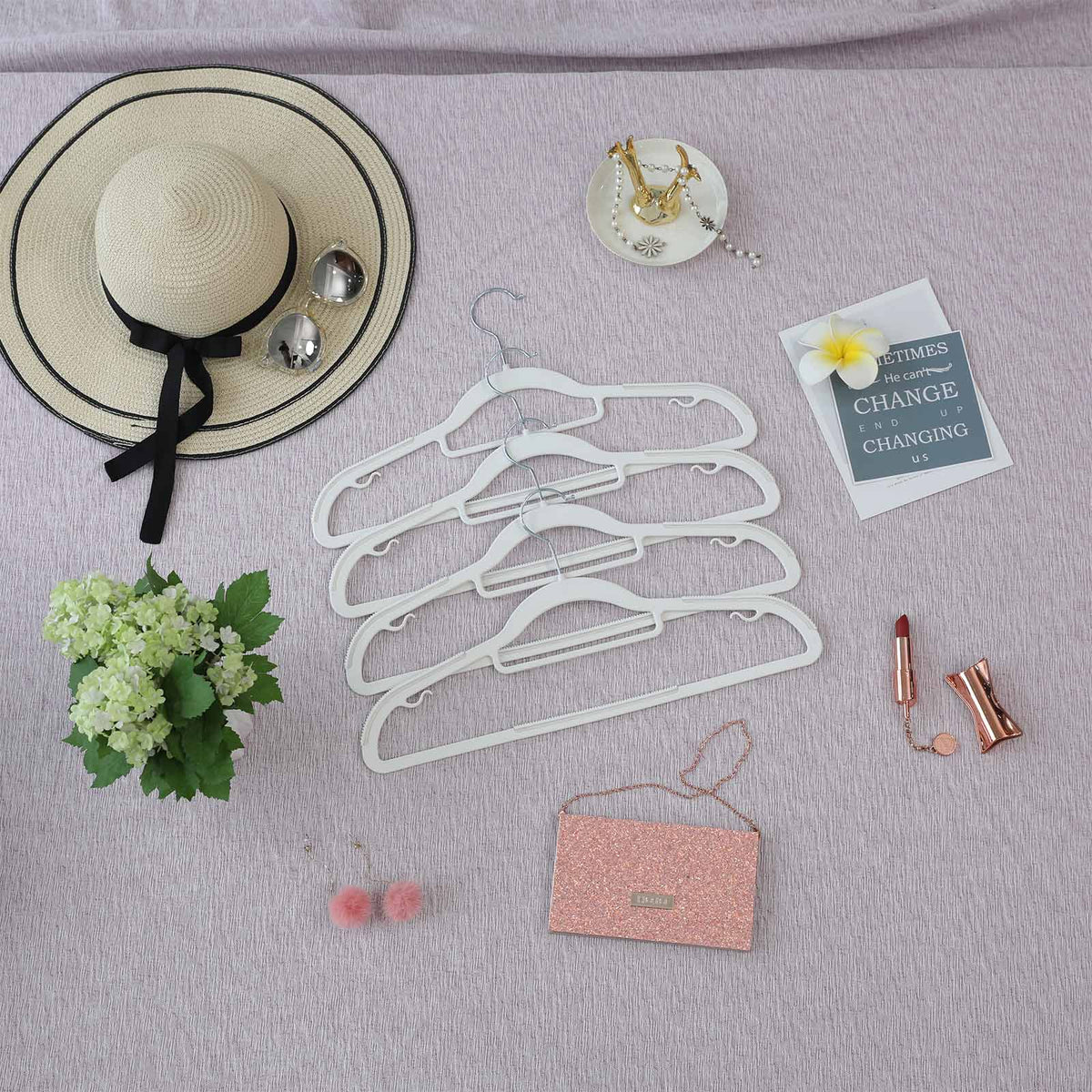 Plastic Hangers - Heavy-Duty - Non-Slip - Pack of 50