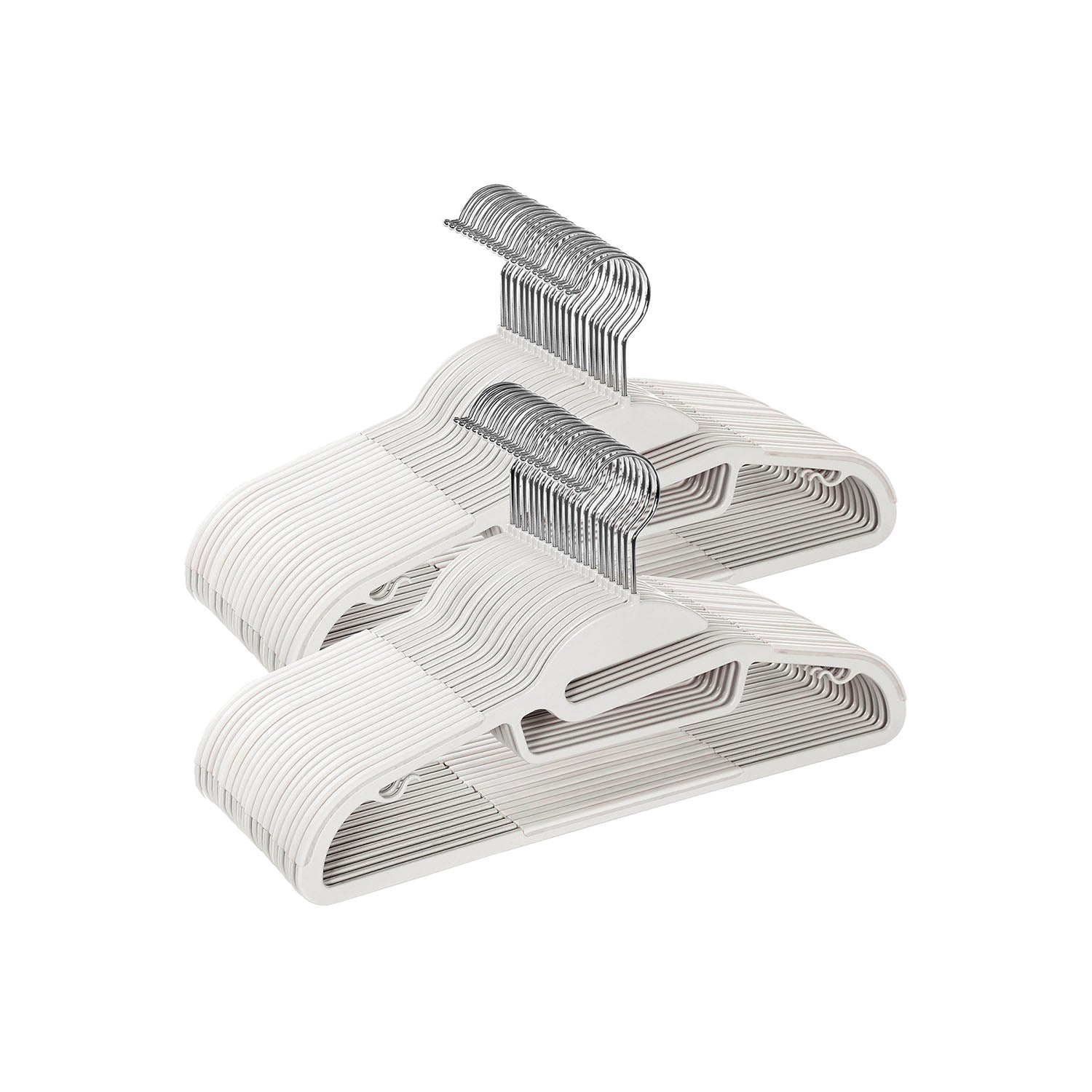 50 Pack Heavy-Duty Plastic Suit Hangers - Cloud White