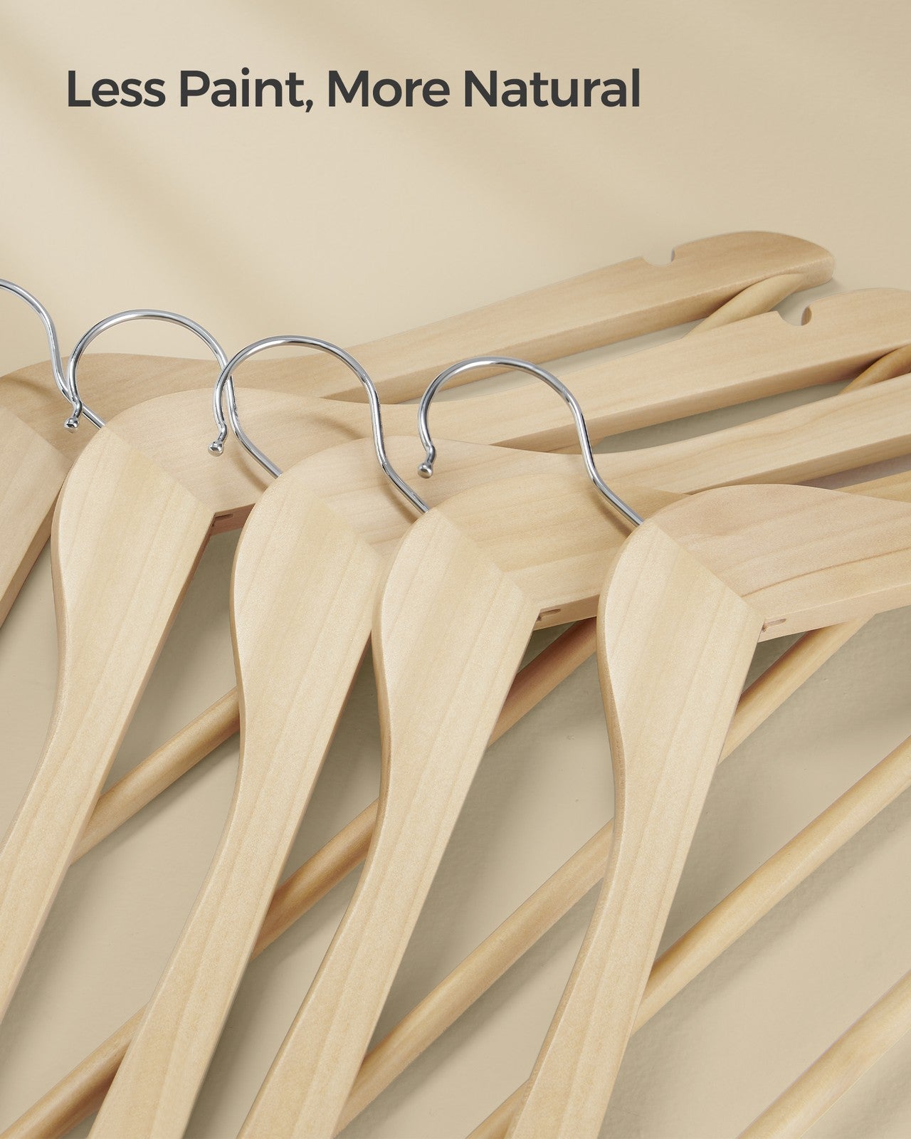 12-Pack Wooden Coat Hangers - Natural Beige