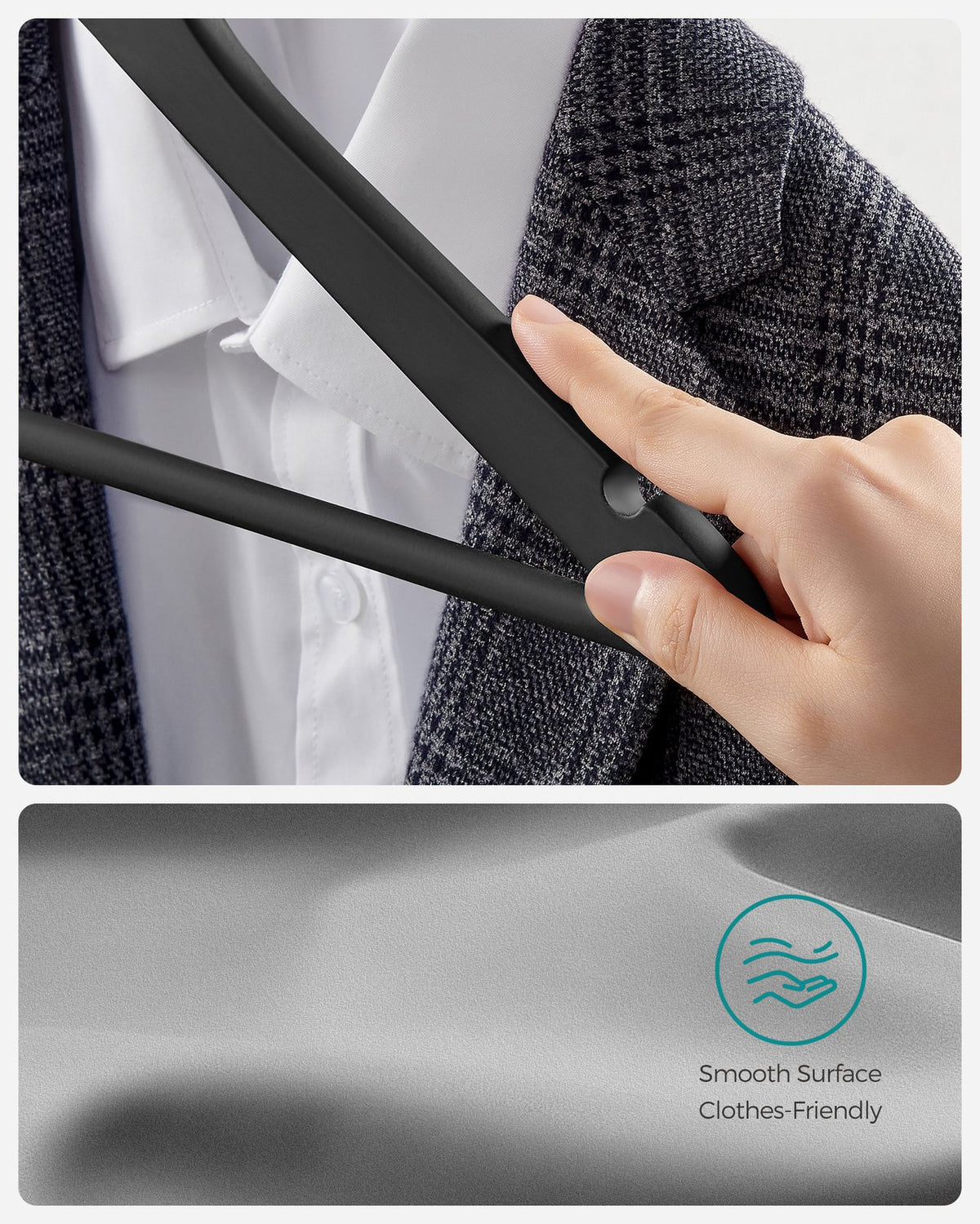 20-Pack Solid Wood Clothes Hangers with Anti-Slip Rubber Coating