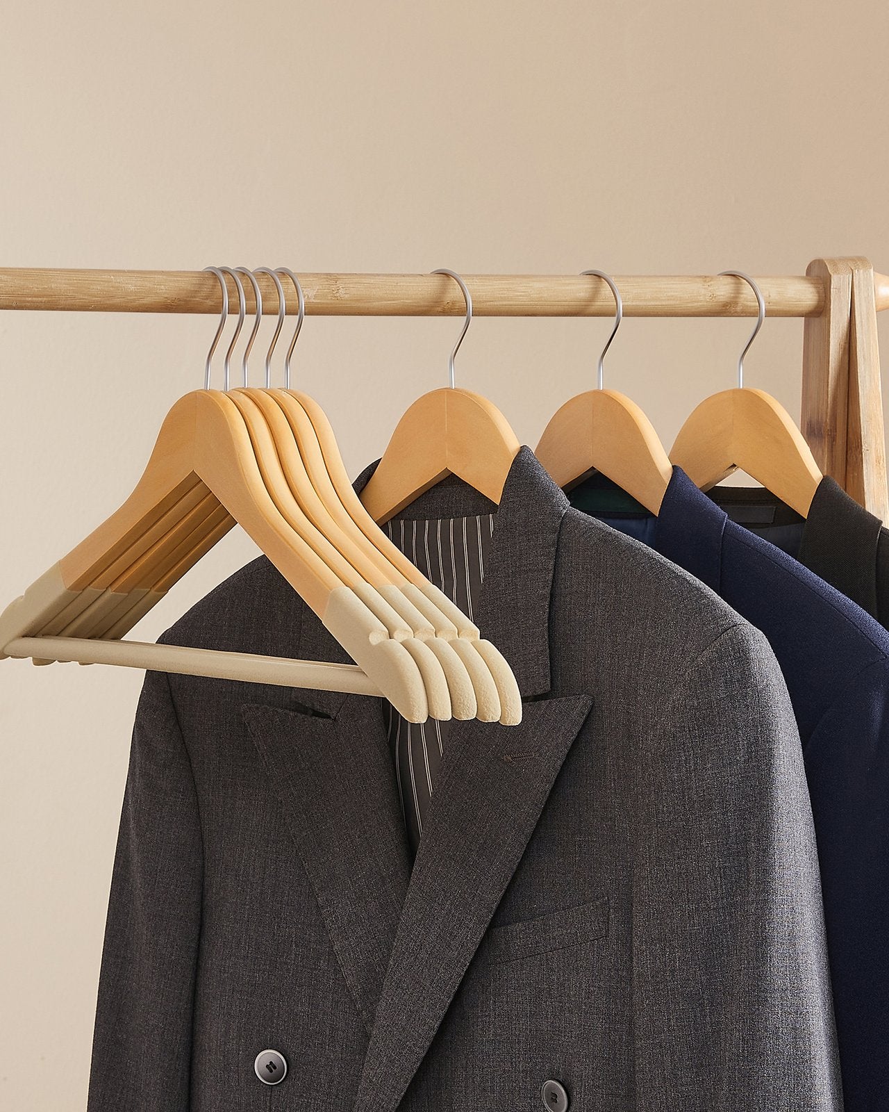 Set of 20 Velvet Wooden Hangers