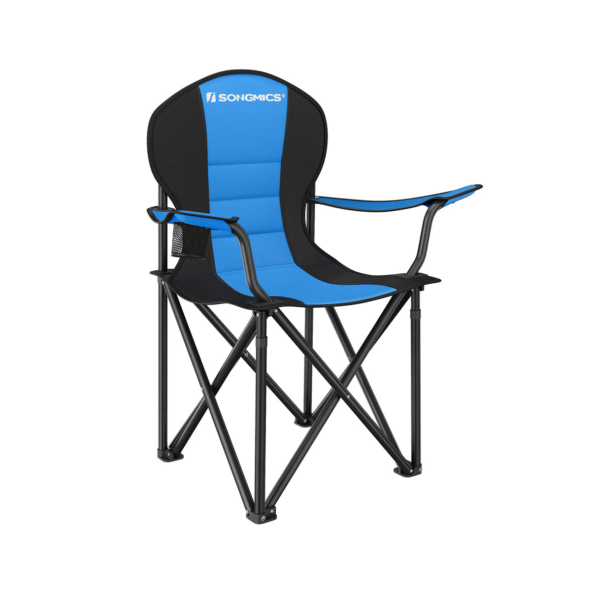 Folding Camping Chair with Sponge Seat Grey and Ink Black - 21.7"D x 35.4"W x 40.2"H (UGCB06BU)