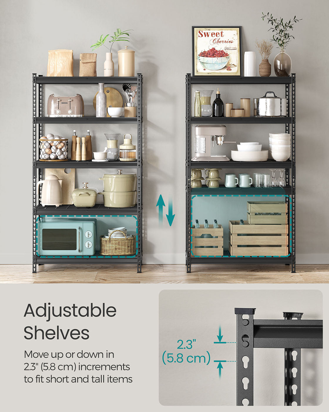 5-Tier Storage Shelves - 2,250 Lb Load