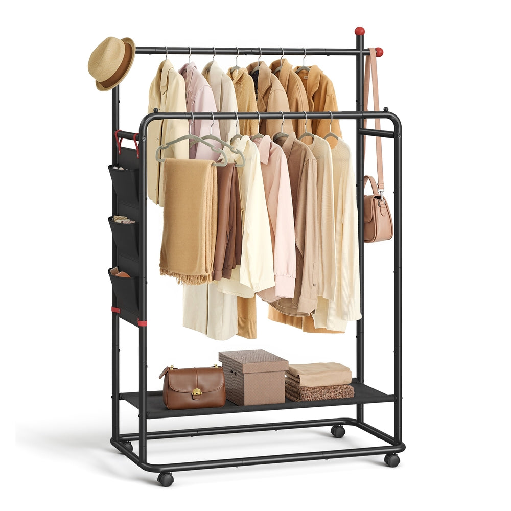 Double-Rod Clothes Rack on Wheels