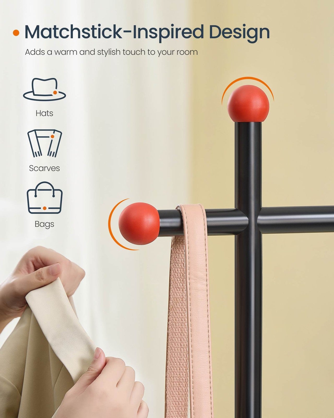 Double-Rod Clothes Rack on Wheels