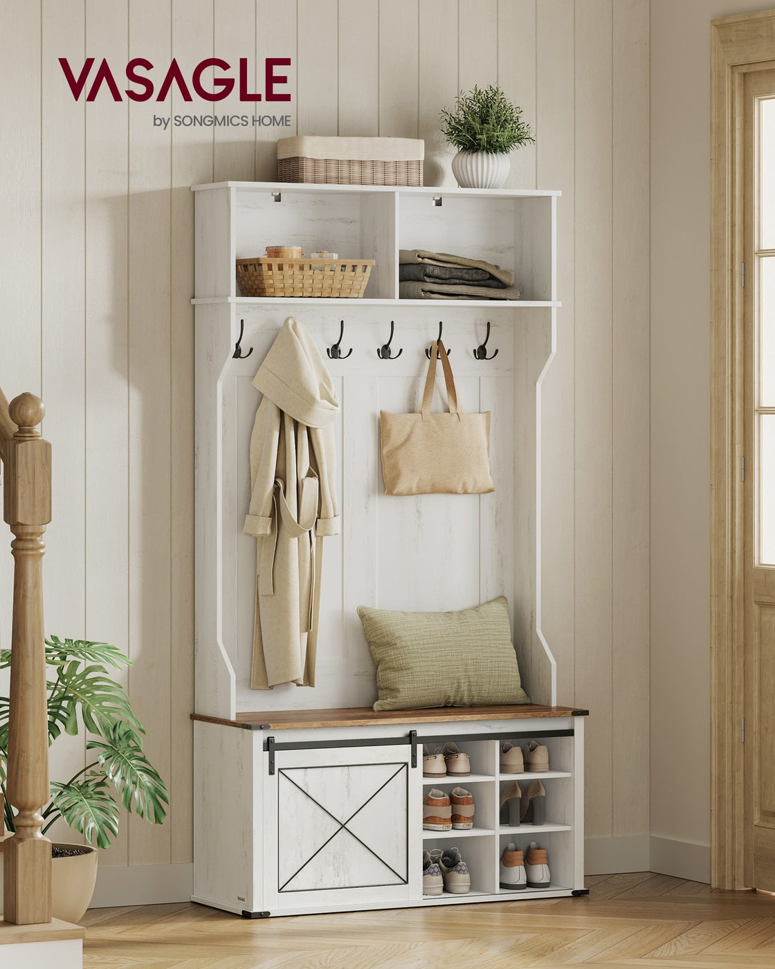 Hall Tree with Bench and Shoe Storage