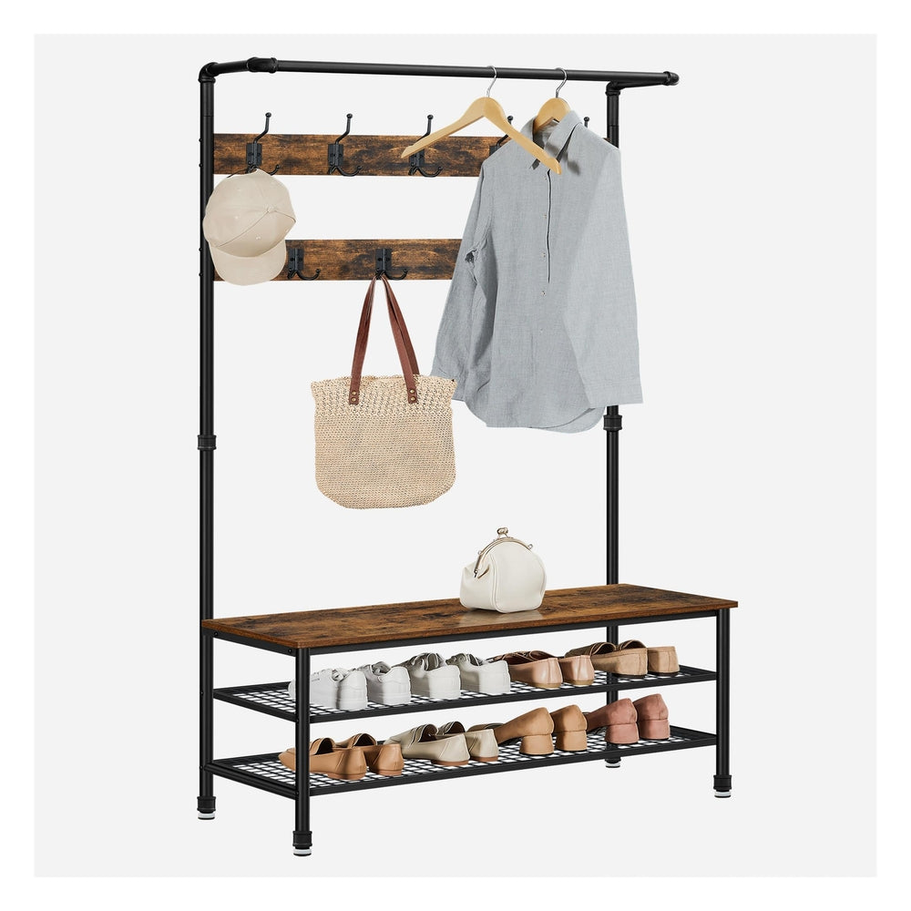 DAINTREE 3-in-1 Entryway Coat Rack and Storage Bench