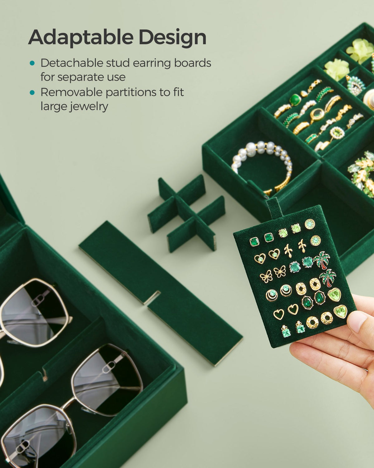 Jewelry Box - 2-Layer - Handle - Removable Tray