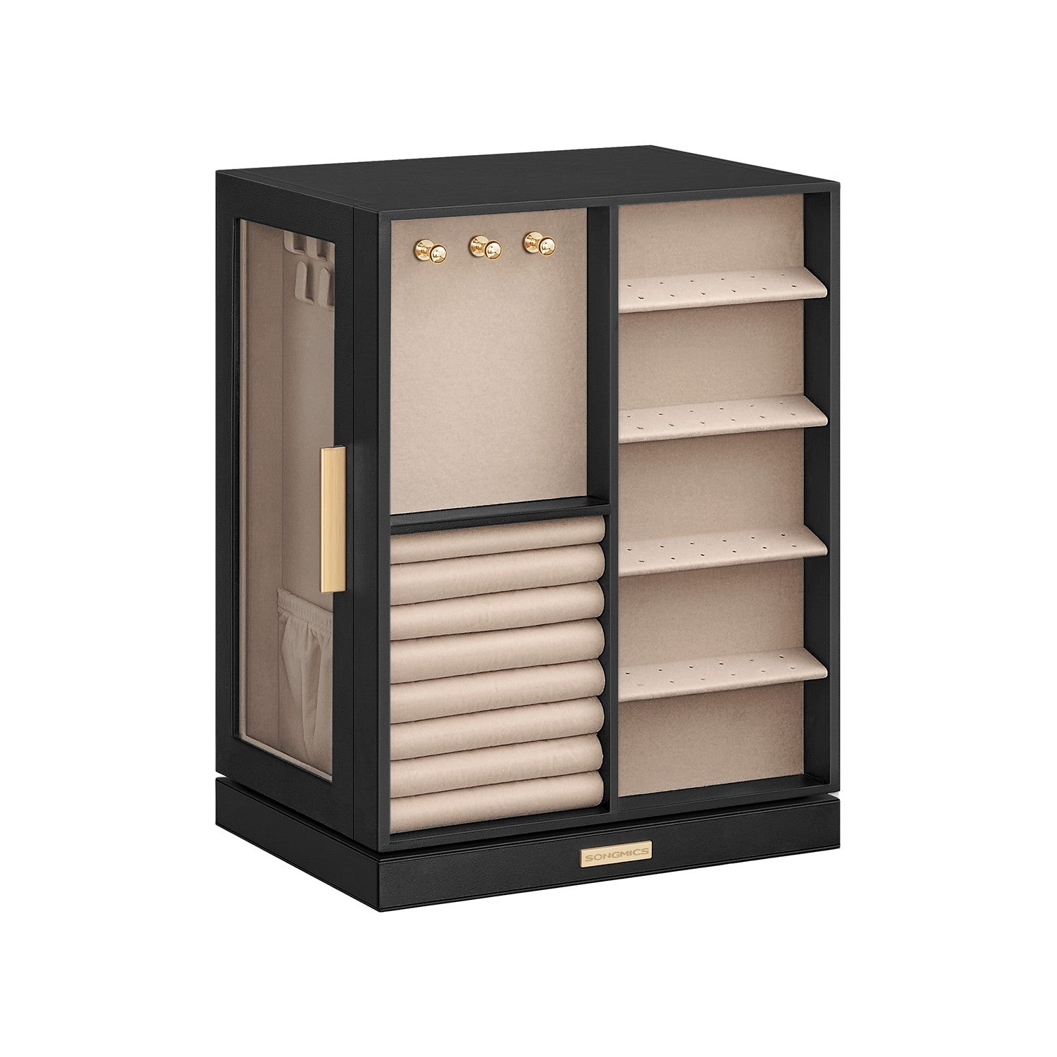 Jewelry Box 360° Rotating with 5 Drawers Graphite Black - Graphite Black