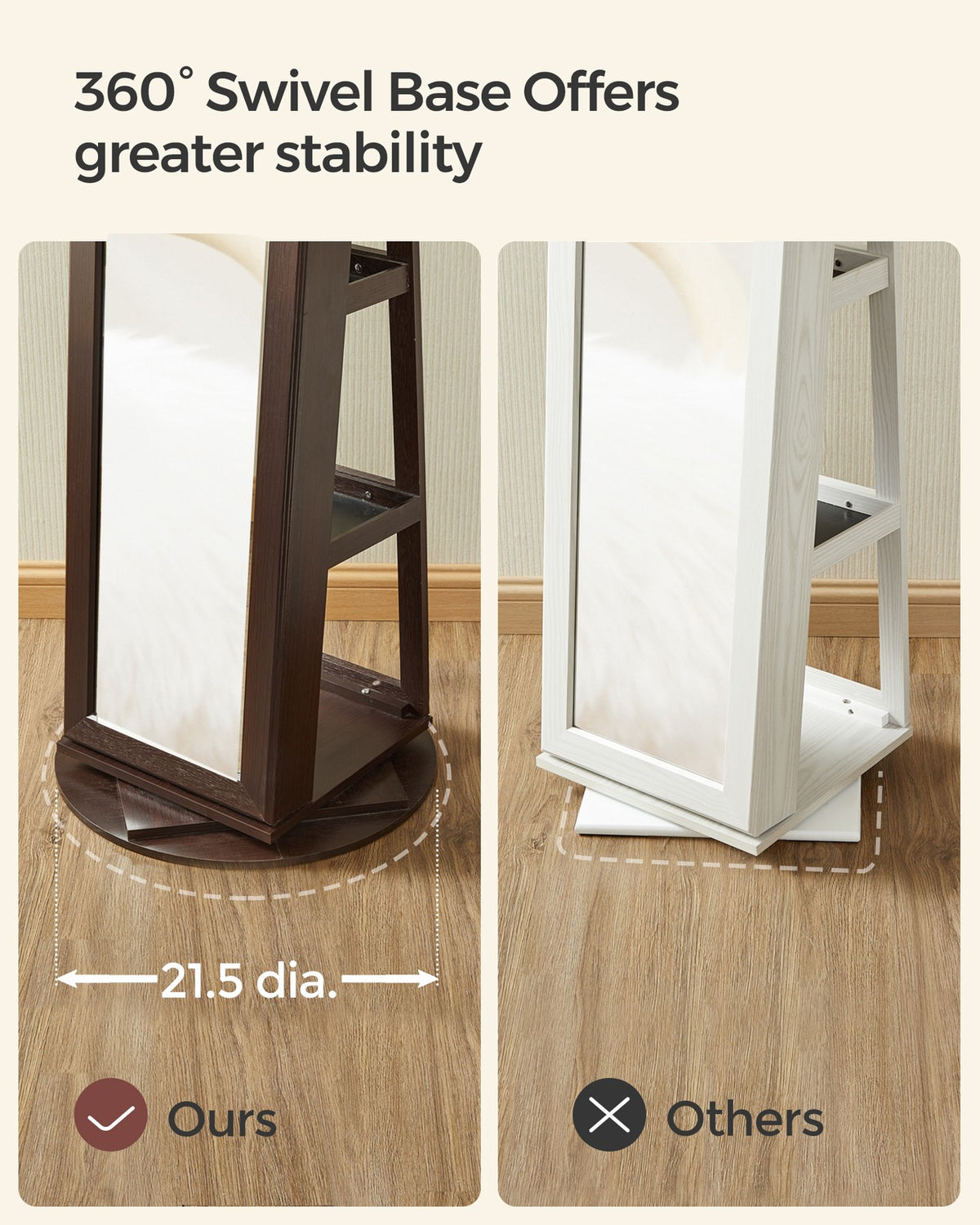 Jewelry Organizer - Lockable - Full-Length Mirror