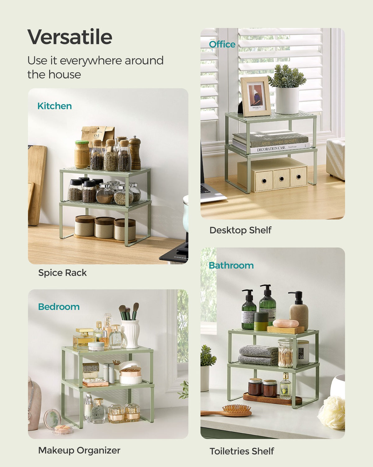 Spice Rack Set - Stackable - Expandable - Set of 4