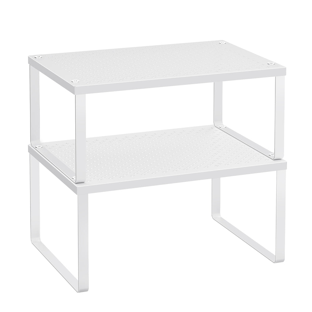 Set of 2 Stackable and Expandable Spice Racks - White