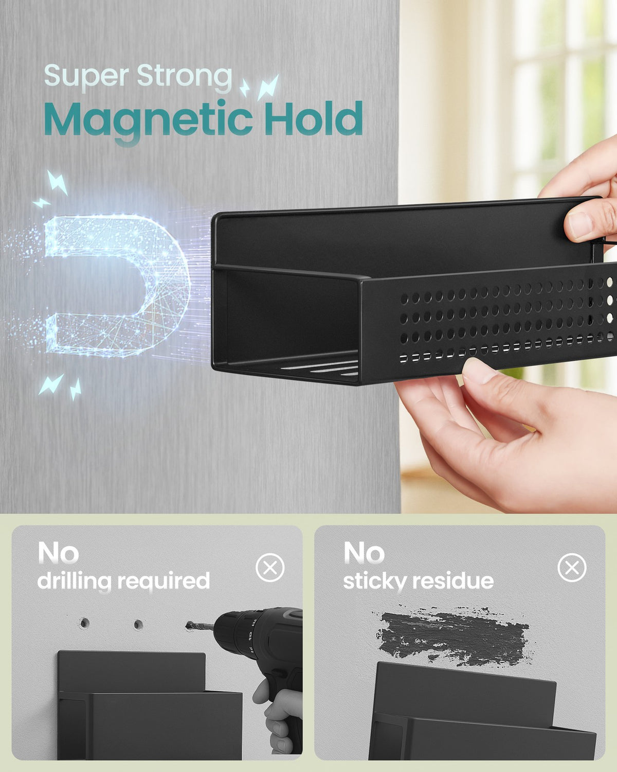 Magnetic Spice Rack for Refrigerator - Set of 4