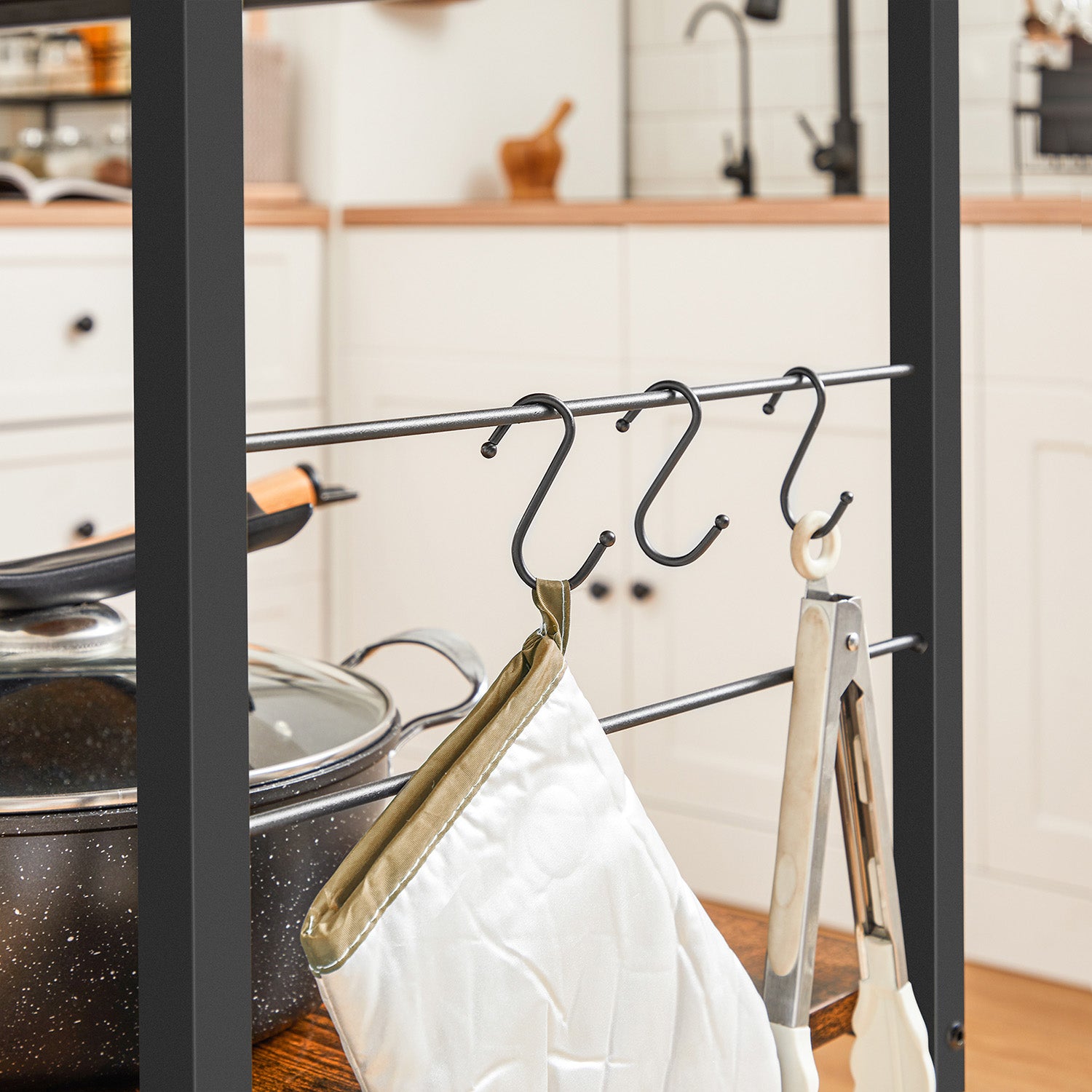 Baker’s Rack with 3 Open Shelves and Metal Frame
