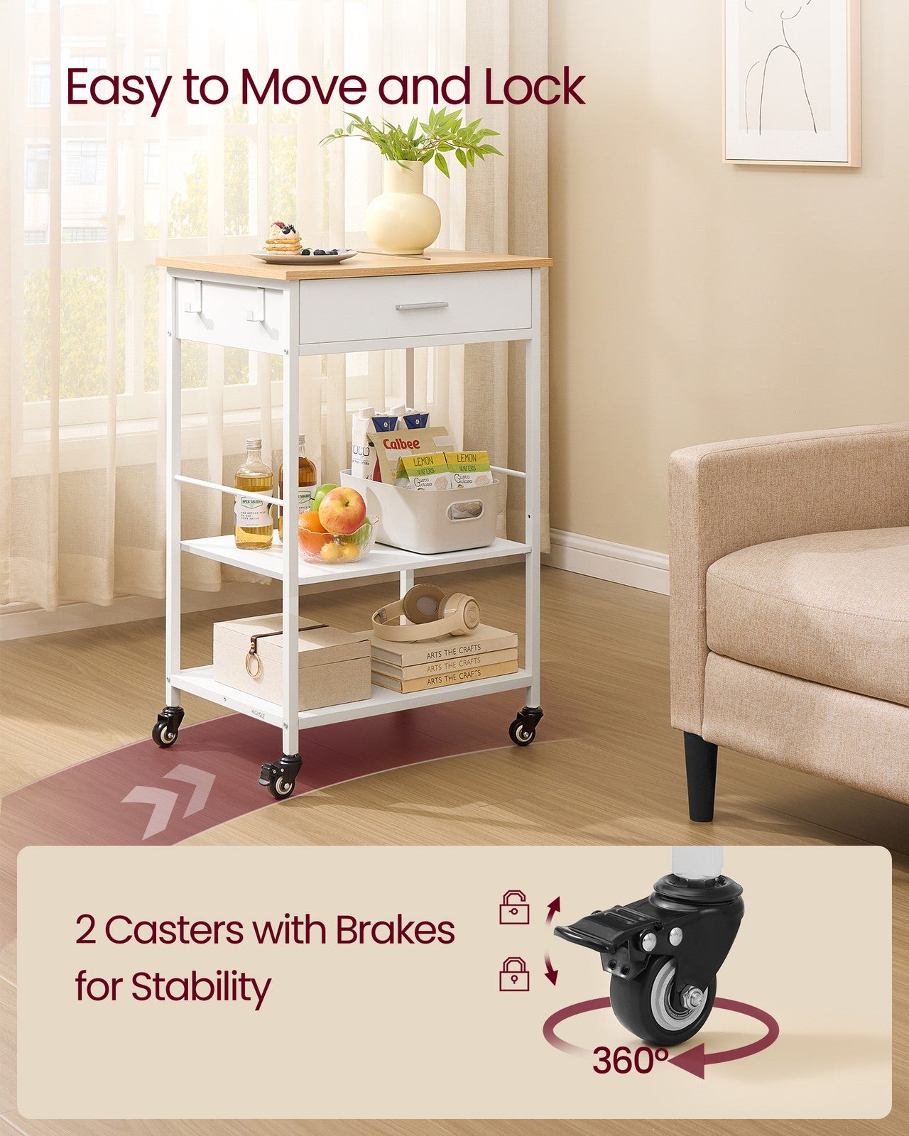 Kitchen Rolling Island - Mobile Kitchen Cart with Storage on Wheels