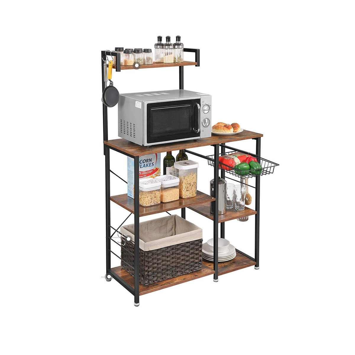 Kitchen Storage Rack - With Wire Basket