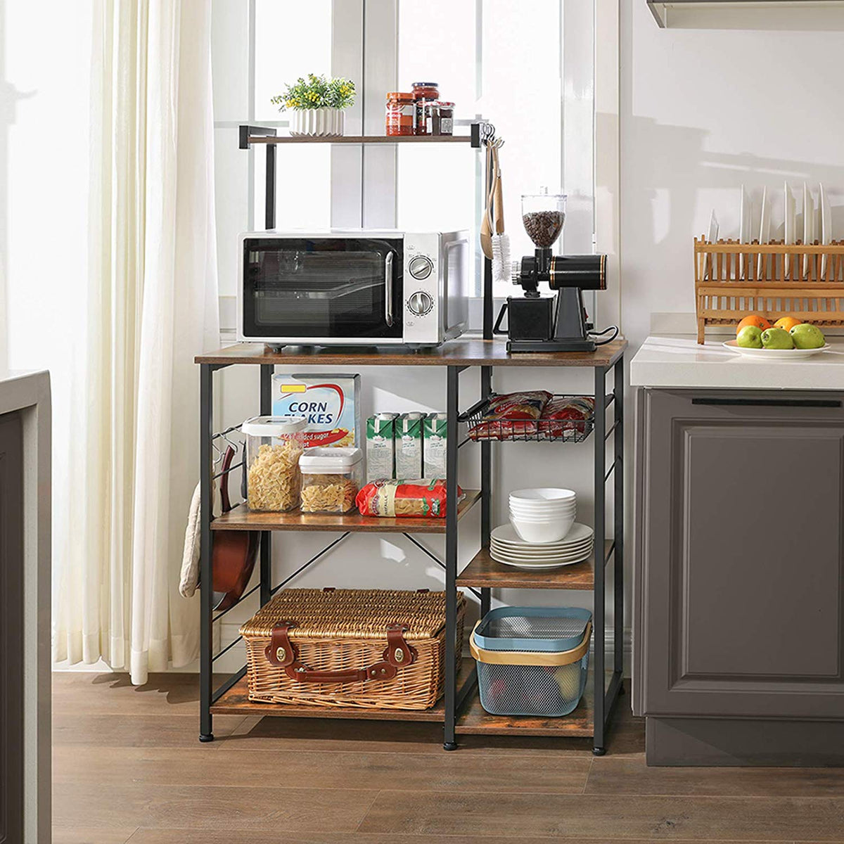 Kitchen Storage Rack - With Wire Basket