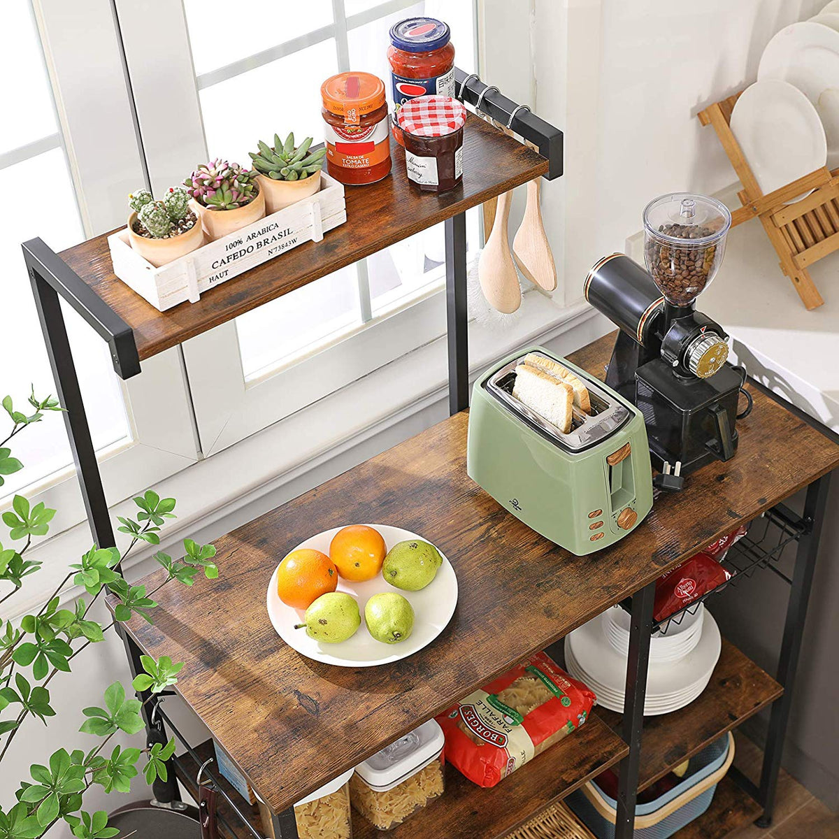 Kitchen Storage Rack - With Wire Basket