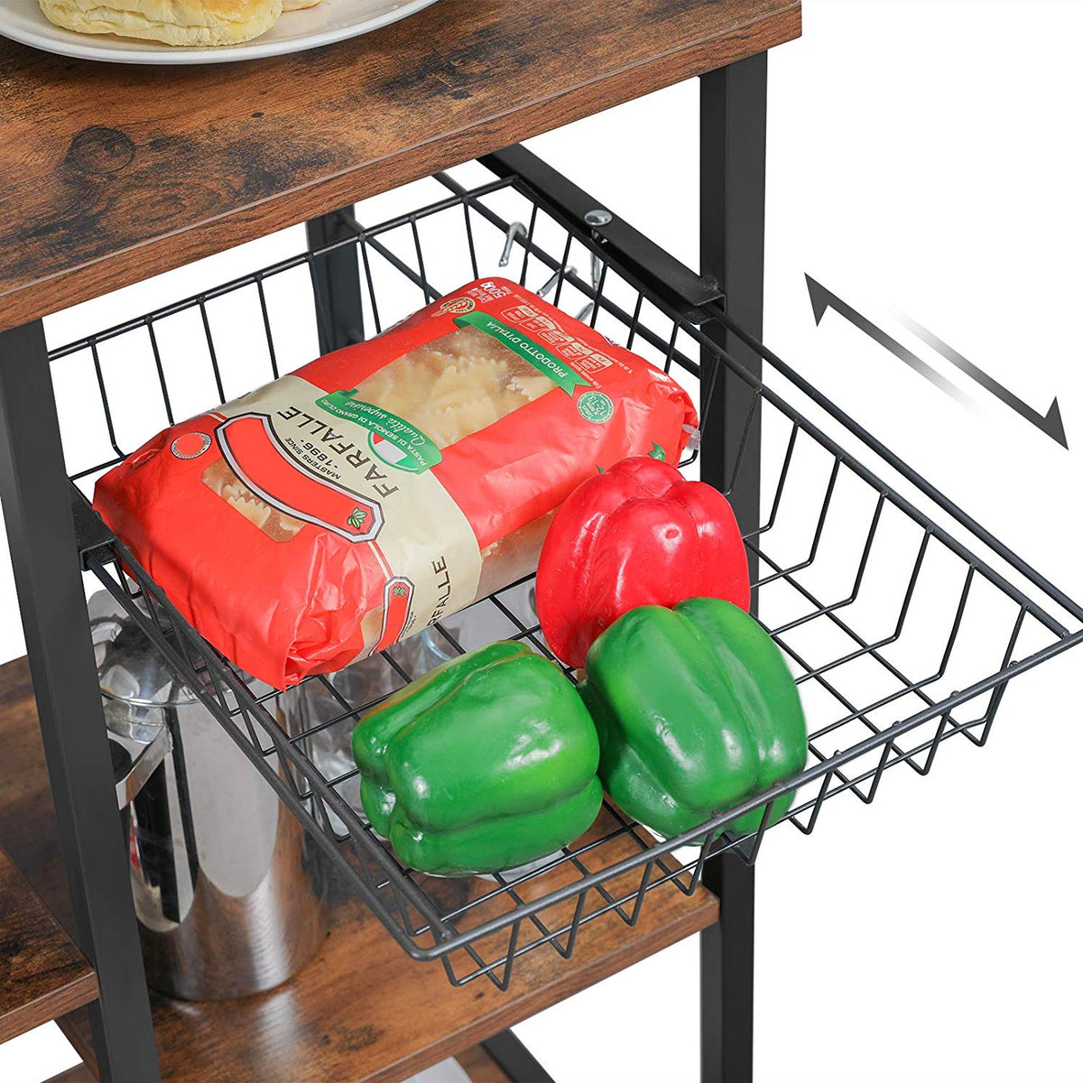 Kitchen Storage Rack - With Wire Basket