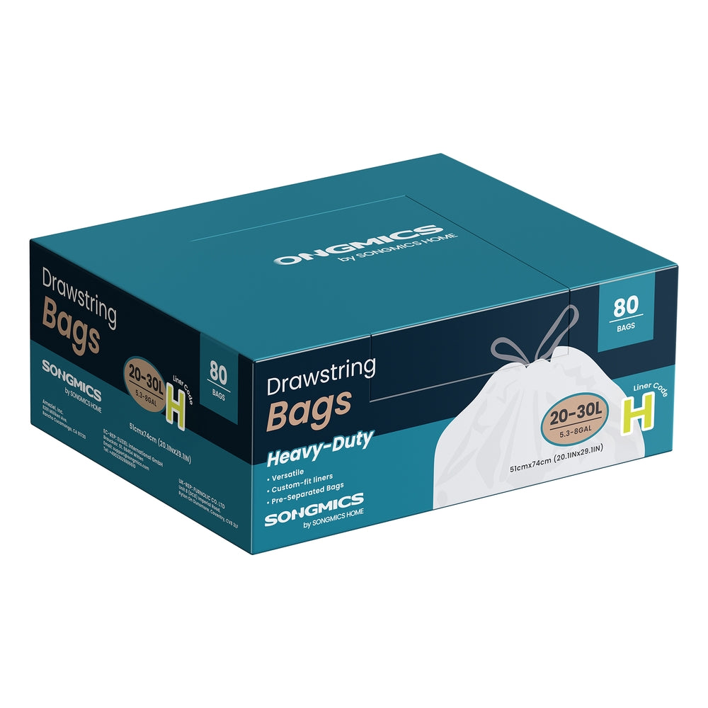 Trash Bags 8-Gallon with Drawstrings 80 Count Liner Code H Cream White - Cream White