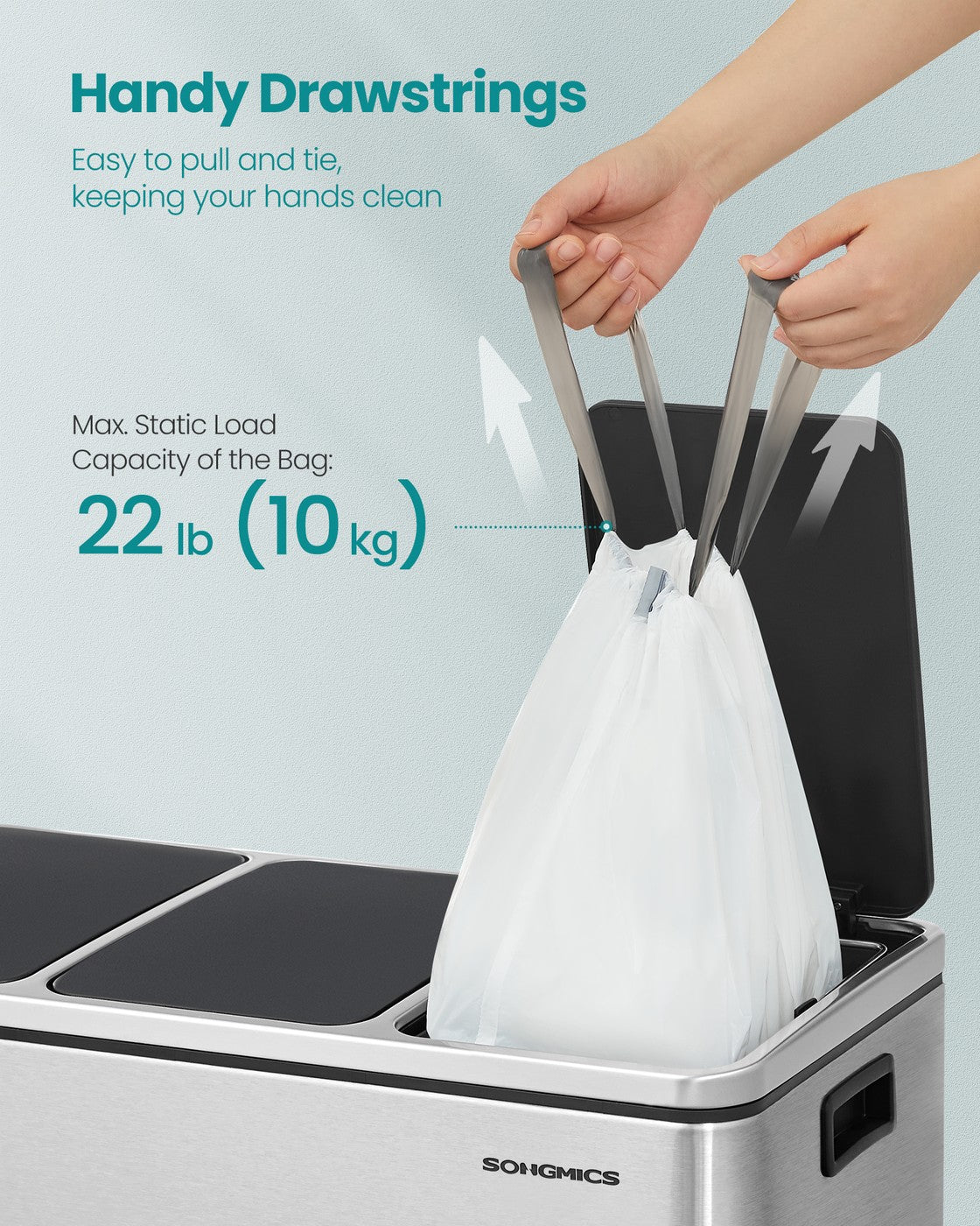 Trash Bags 8-Gallon with Drawstrings 80 Count Liner Code H Cream White - Cream White