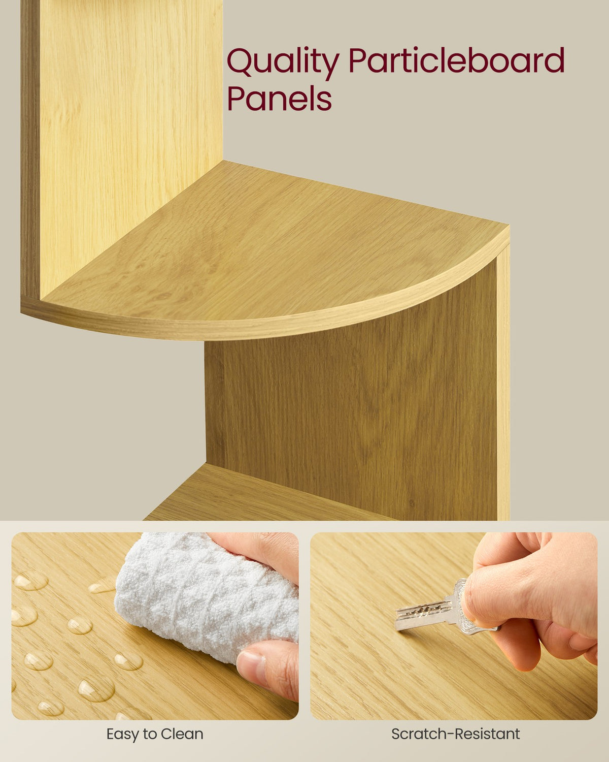 Floating Corner Bookshelf - 5-Tier - Zigzag Design