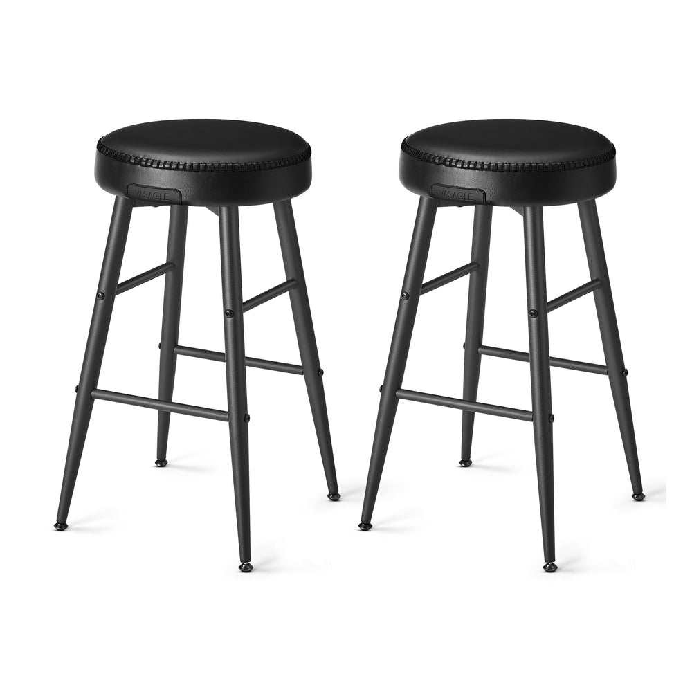 EKHO Collection - Counter Stools Set of 2 - Ink Black - Simply Black - 19.5”D x 19.5”W x 24.8”H