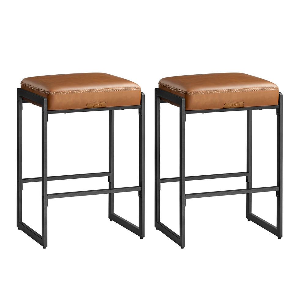 EKHO Collection - Counter Height Bar Stools - Caramel Brown