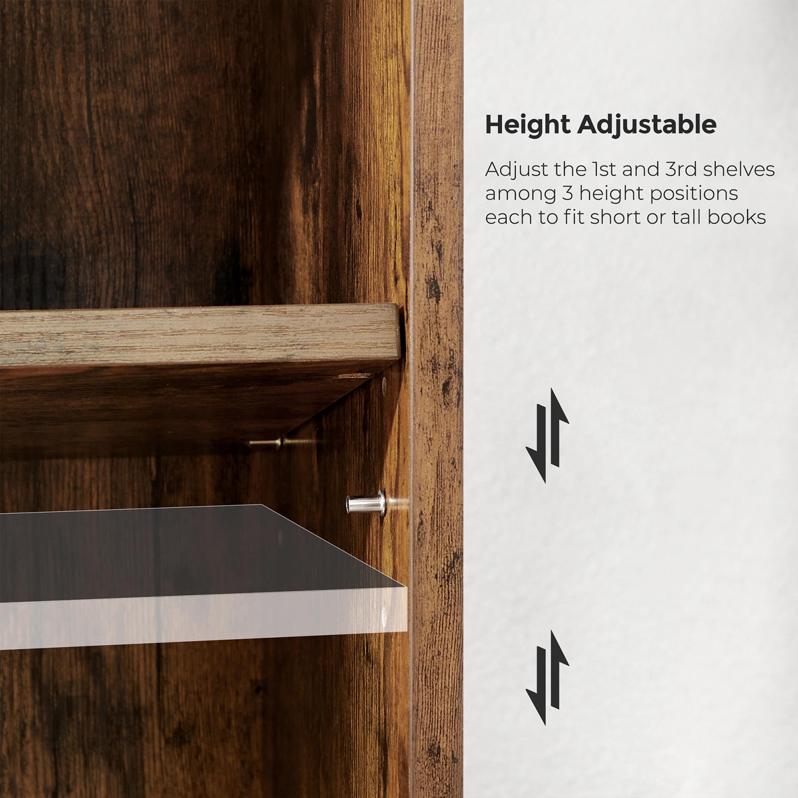 4-Tier Open Bookcase with Adjustable Storage Shelves