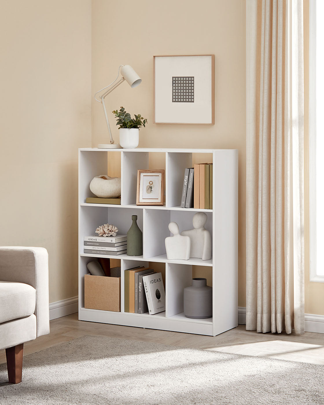 Bookcase - 8 Open Compartments - Freestanding