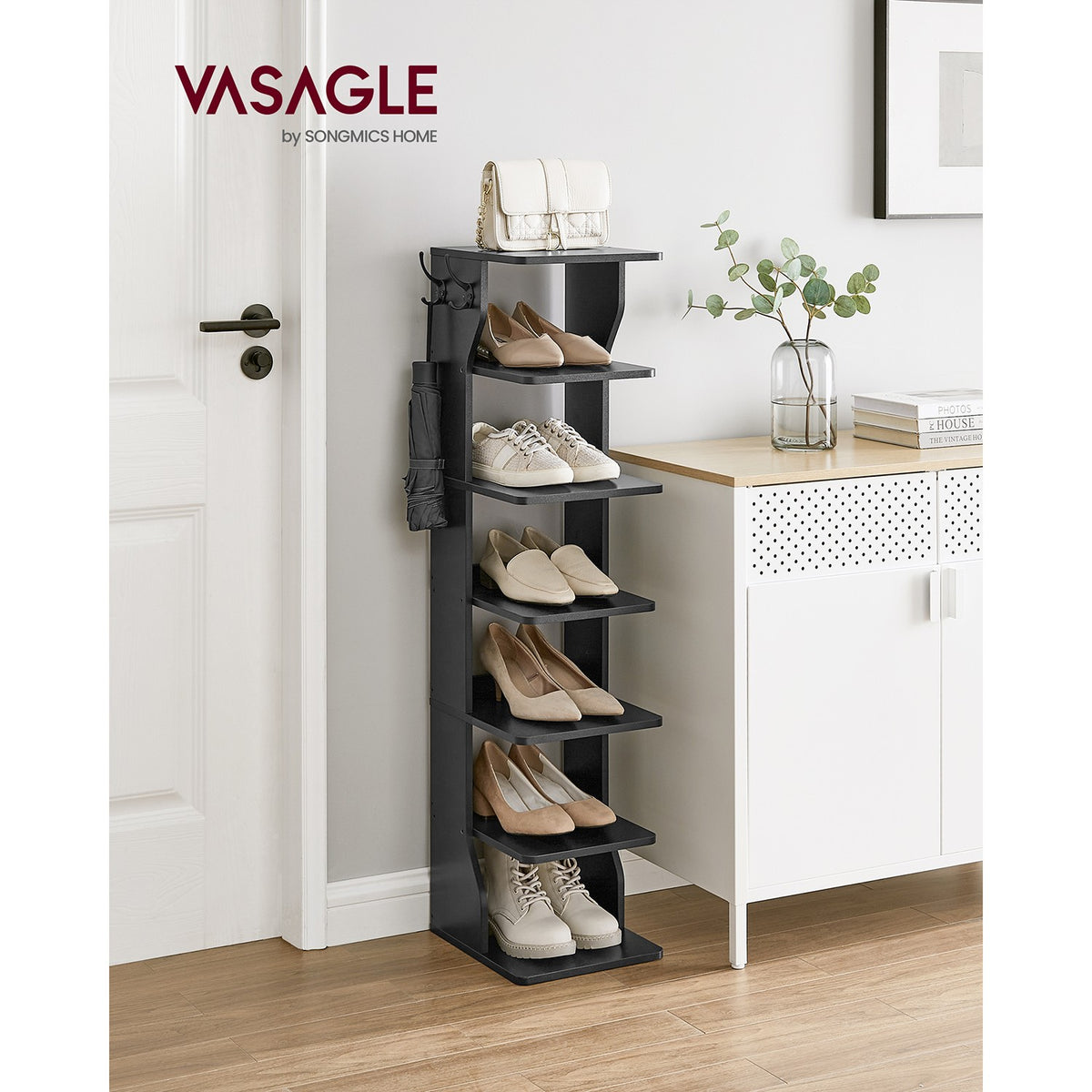 Shoe Rack - 9-Tier Vertical - Slim Design - 57.9 inch Tall