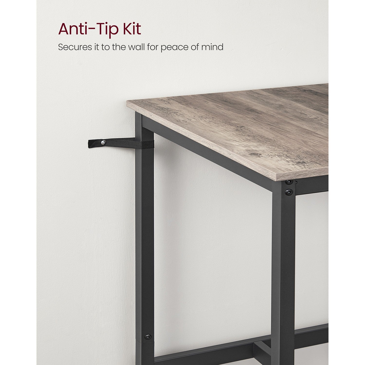 High Top Bar Table - Greige, Black