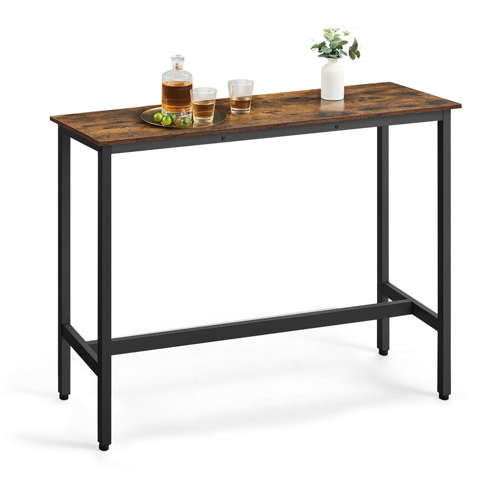 Bar Table - Narrow - 15.7 x 47.2 x 35.4 Inches - Brown and Black - Rustic Brown