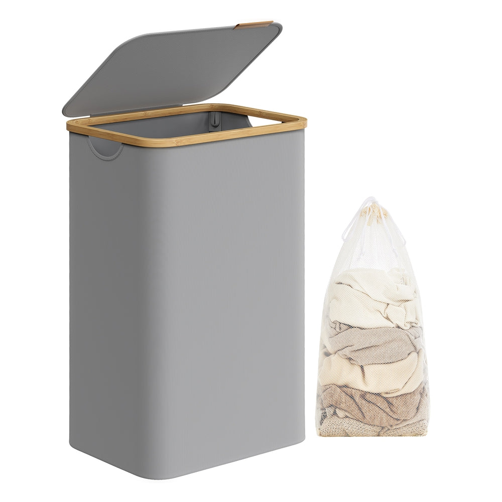 Laundry Hamper - 23.8 Gallons - 16.5 x 12.6 x 27.8 Inches - Mint Green - Dove Gray - 16.5”L x 12.6”W x 27.8”H