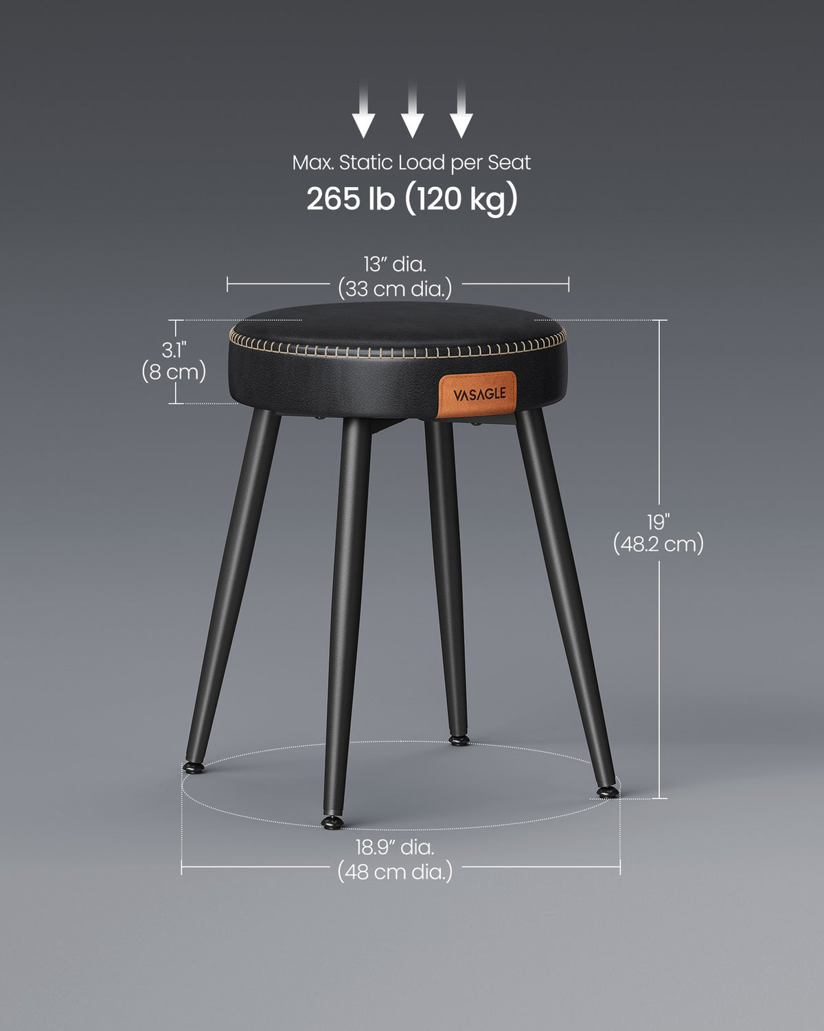 EKHO Collection - Dining Chairs Stools - Set of 2