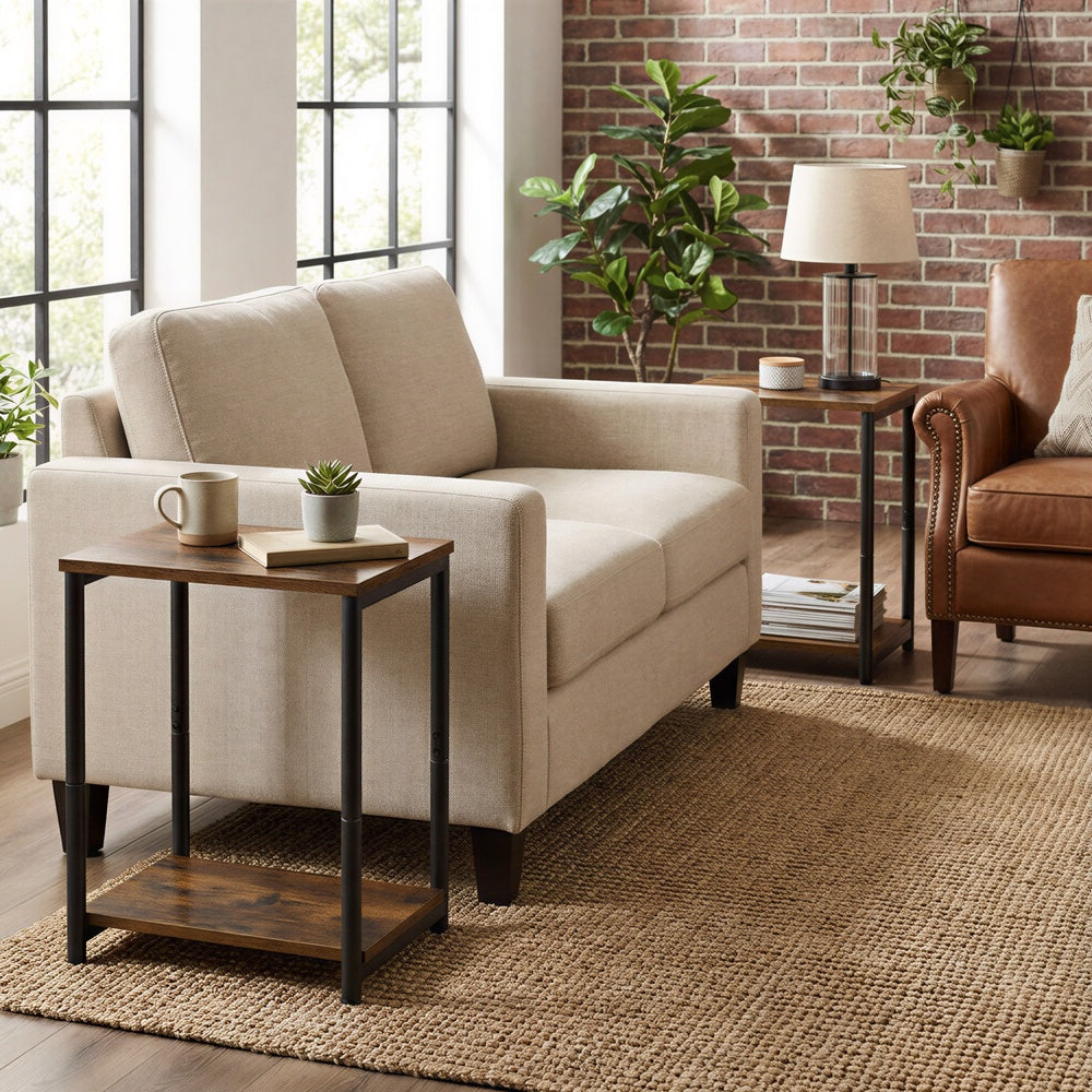 Two Tier Side Tables Set for Living Room and Bedroom