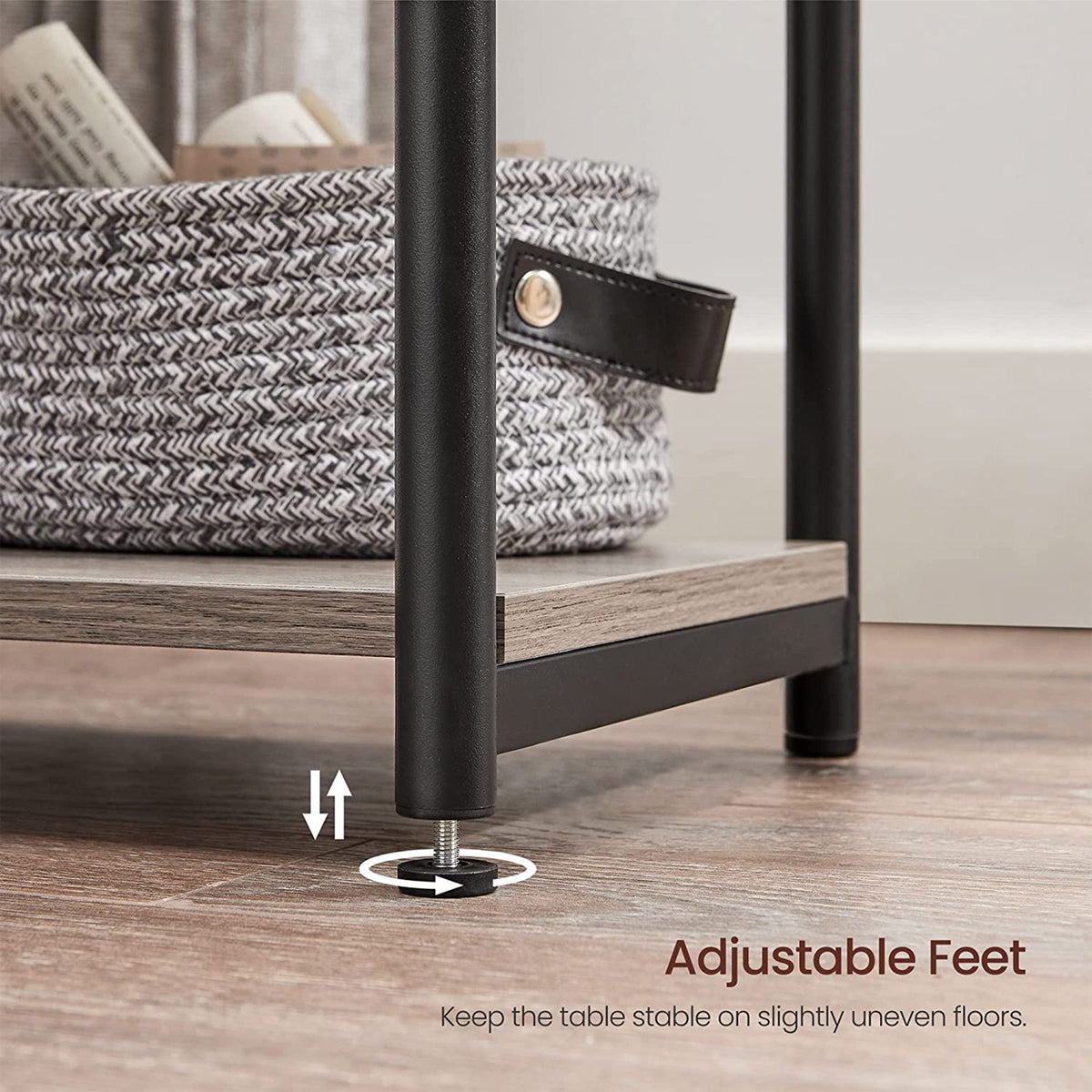 Industrial 2-Tier Small Side Table - Set of 2