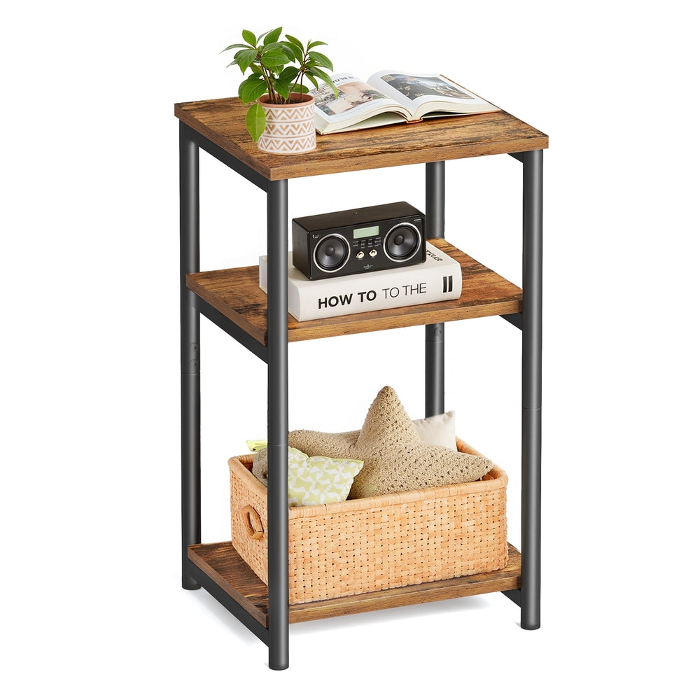 Small End Table - Rustic Brown, Classic Black