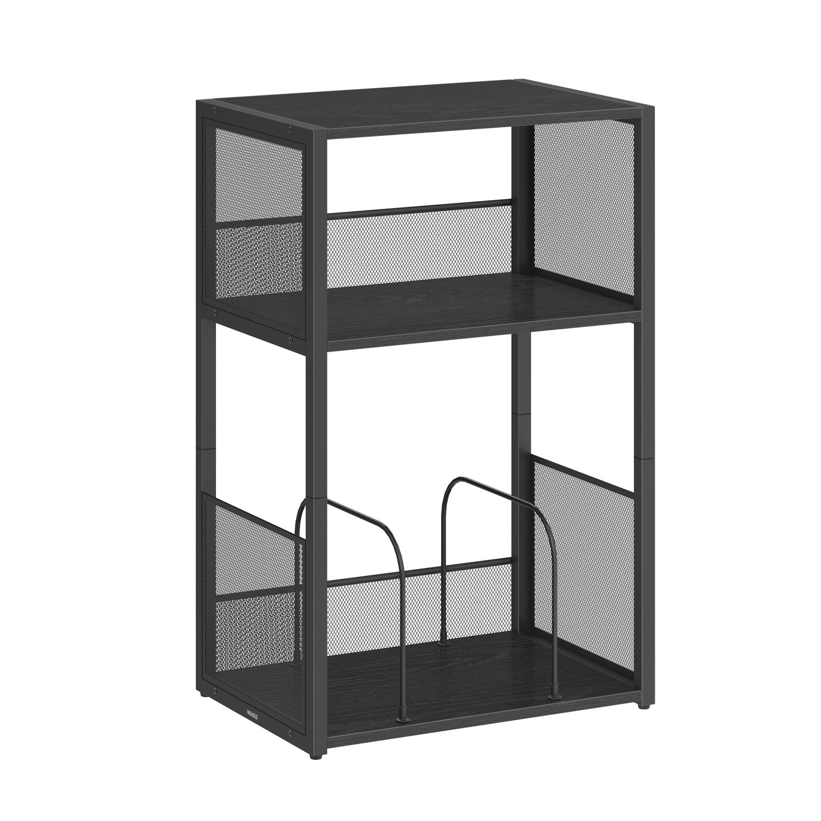 3-Tier Side Table - Vinyl Record Storage Up to 100 Albums - Ebony Black