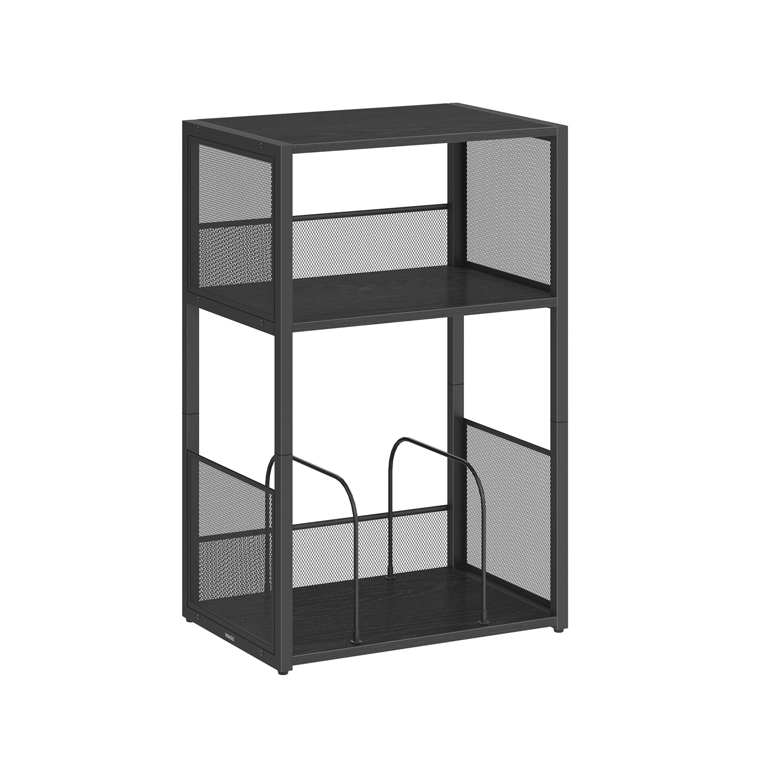 3-Tier Side Table - Vinyl Record Storage Up to 100 Albums - Ebony Black