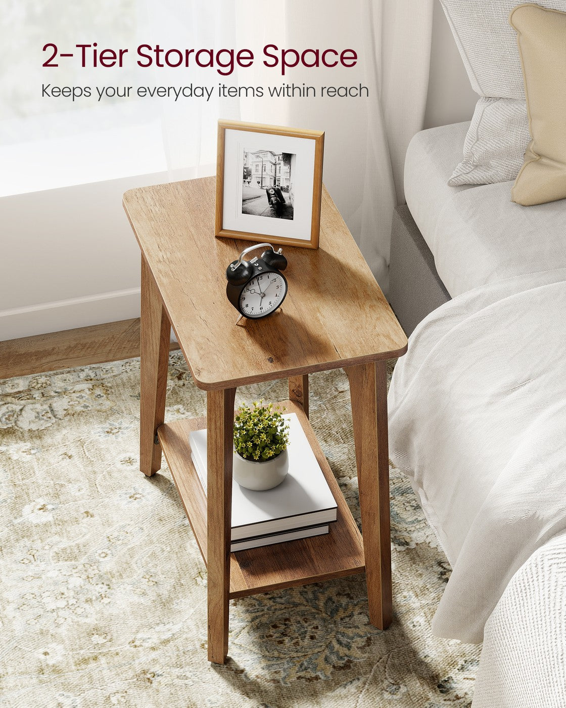 MAEZO Collection - Side Table - 2-Tier Small Rectangular End Table