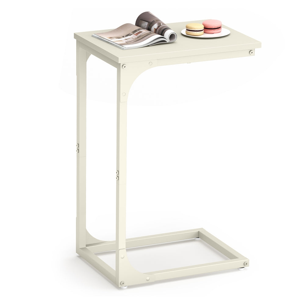 C-Shaped End Table - Cream White