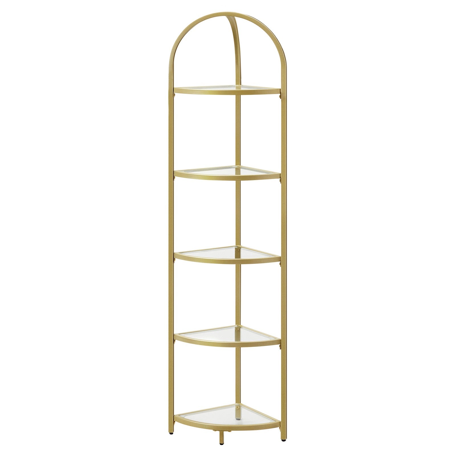 Corner Display Rack with Tempered Glass Shelves for Living Room