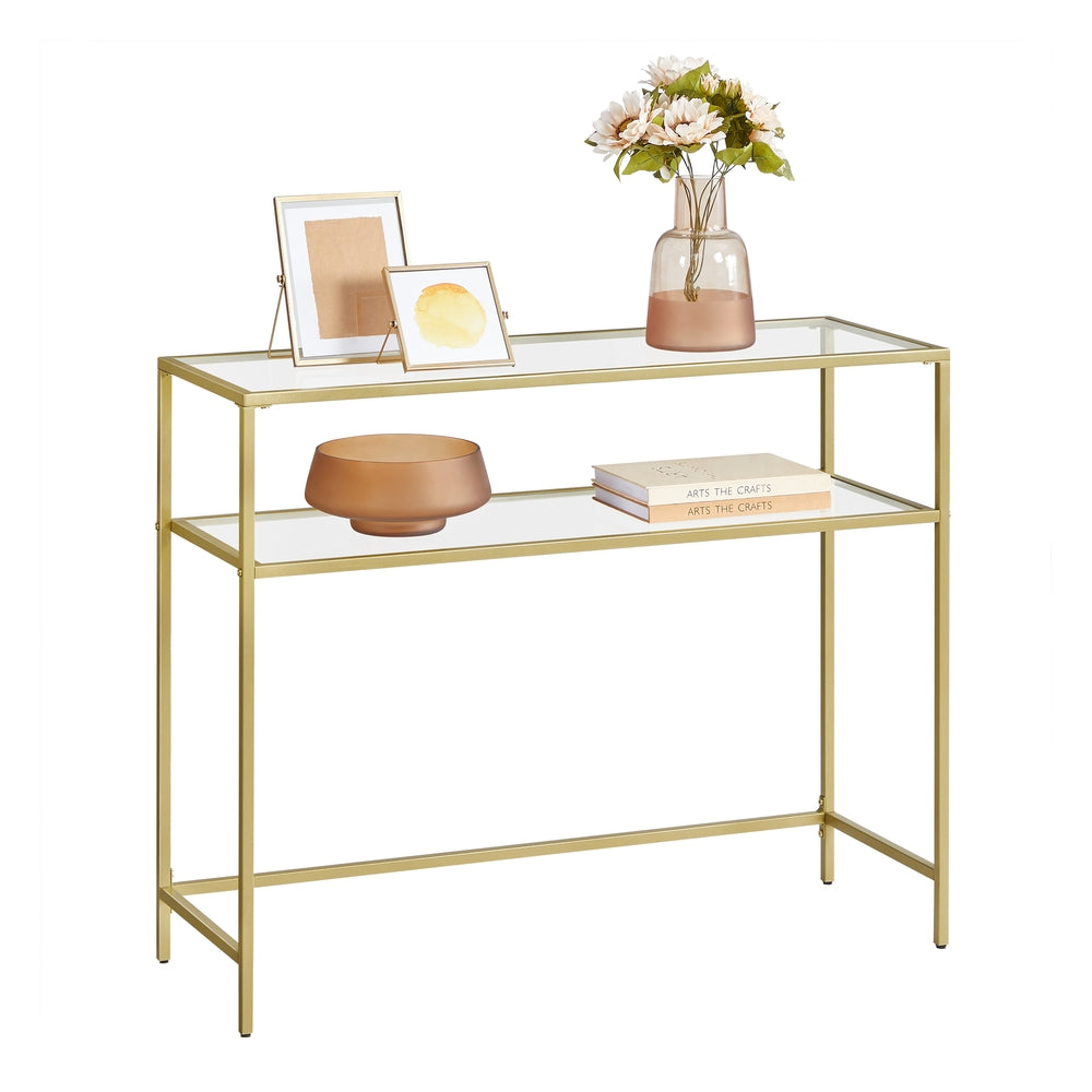 39.4 Inch Console Sofa Table - Gold - 13.8"D x 39.4"W x 31.5"H