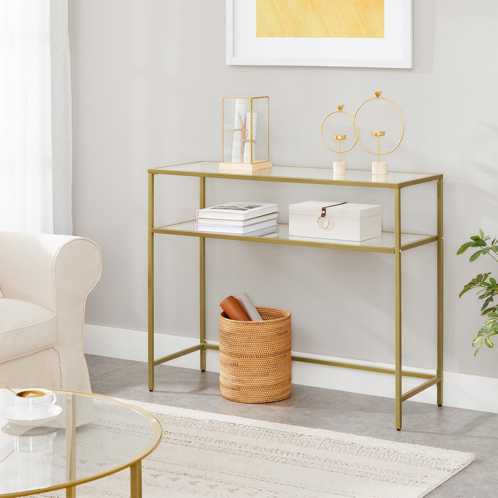 39.4 Inch Console Sofa Table - Gold