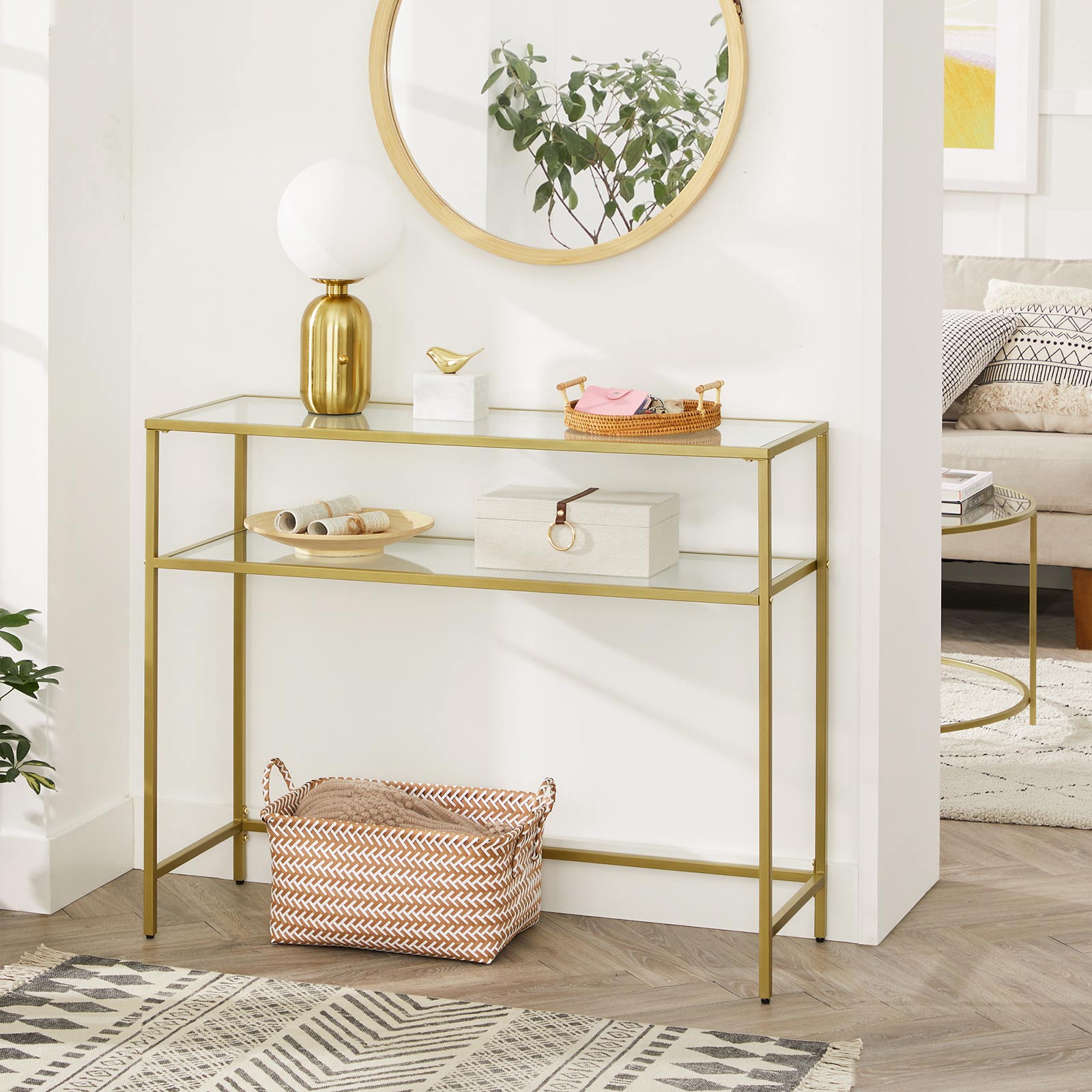 39.4 Inch Console Sofa Table - Gold